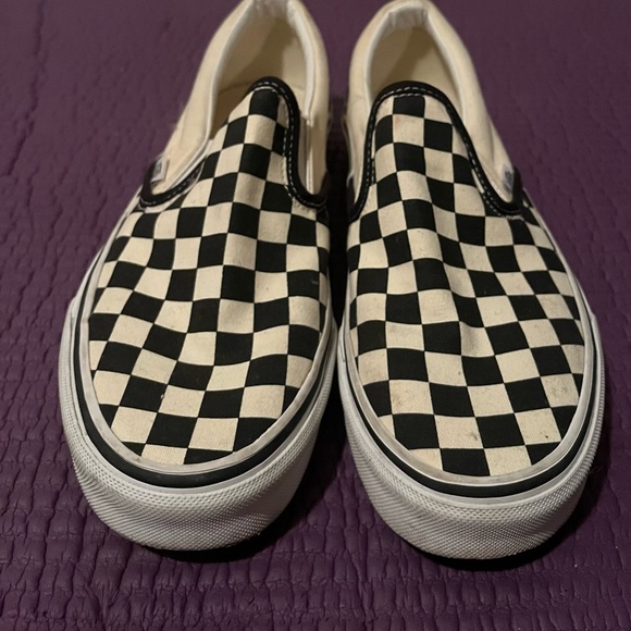 VANS Checkerboard Slip-On Black & Off White Shoes - Picture 3 of 3